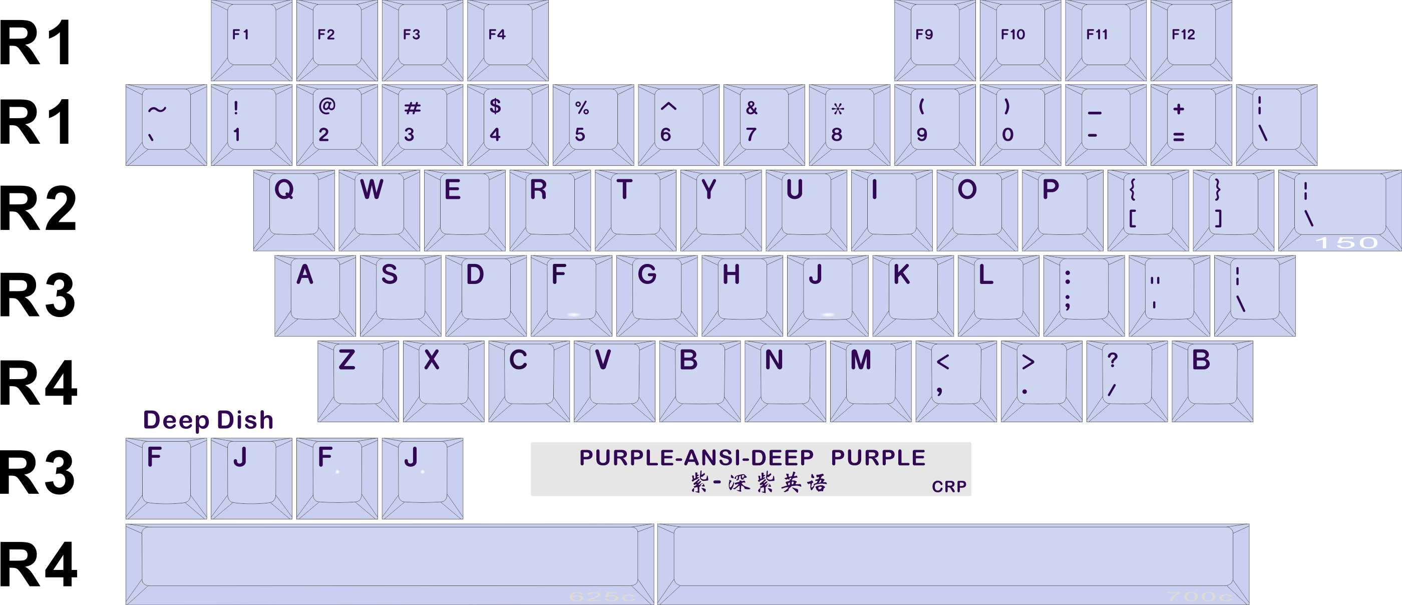 CRP R6 White Pink Purple Keycaps